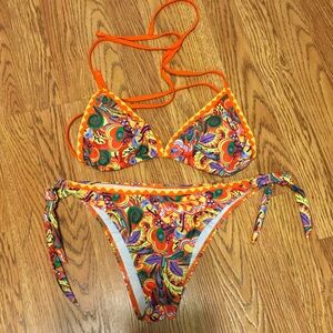 Orange and White Bikini